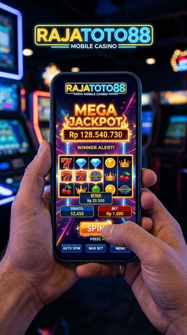 Screenshot aplikasi rajatoto88 menunjukkan proses unduh yang sederhana.